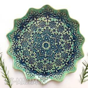 ręcznie zrobione ceramika artystyczny koronkowy talerz