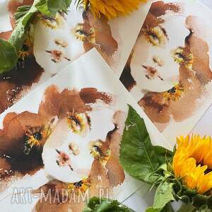 plakaty dziewczyna słonecznik, grafika w rozmiarze A4 kwiaty, wydruk giclee