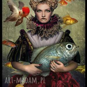 idunamoye królowa ryb grafika digital art fotografia, wydruk, kobieta
