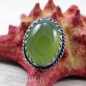 handmade wisiorki chalcedon i srebro - limonkowy wisior 2732