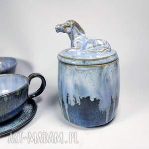 oryginalny pojemnik na yerbę, kawę, sól, herbatę z figurką konia ocean