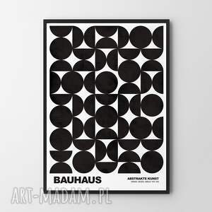 plakat biało-czarny bauhaus geometria salonu, plakaty wnętrza