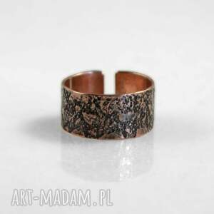 Ślady rozm. S, M, L - miedziana obrączka unikat