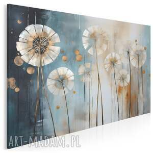 obraz do salonu - abstrakcyjne kwiaty dmuchawce botanika 70x50 cm 108601