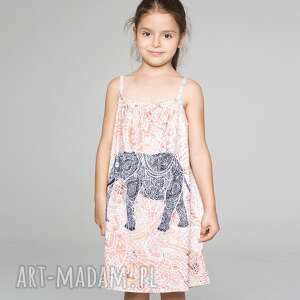 sukienka bez rękawów dla dzieci z indyjskim słoniem, dziecko, dress, lato