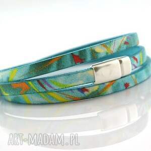 handmade bransoletka skórzana magnetoos triple tropics silv