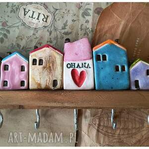 pod choinkę prezent, wieszak ohana, ceramika domek drewno