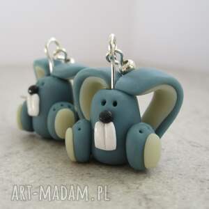 świąteczne prezenty, kolczyki - króliki zając, wielkanoc, prezent, unikatowy