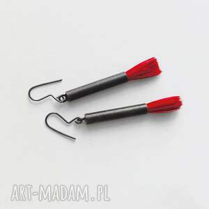 piórko kolczyki mosiądz, zmatowione, świąteczny prezent