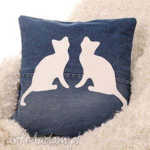 ręcznie robione poduszki poszewka na poduszkę z kotami