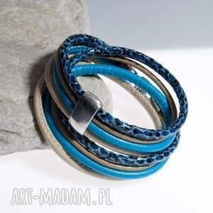 handmade bransoletka z rzemieni blue a028