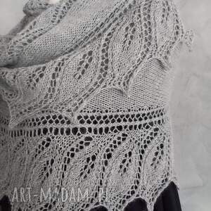 szaliki piękny szal z wełny i alpaki ręcznie robiony na drutach pomysł