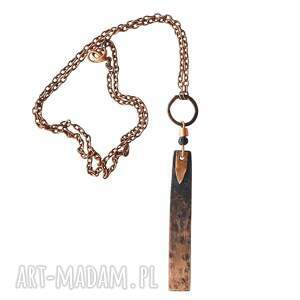 naszyjnik - wisior z oksydowanej miedzi i lawy wulkanicznej /1/