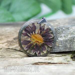 handmade naszyjniki naszyjnik z prawdziwym kwiatami w żywicy z1288