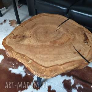 ręczne wykonanie stoły stolik kawowy, plaster drewna - dąb żywica