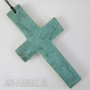 dekoracje niebieski krzyżyk ceramiczny, komunia, prezent, chłopca krzyż