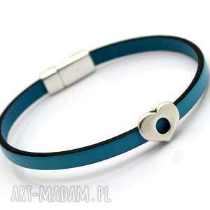 ręczne wykonanie bransoletka magnetoos minimal heart2 pastell blue