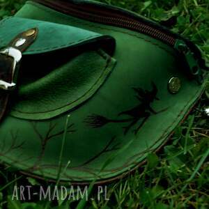 skórzana nerka leśne licho kot na drzewie i czarownica torebka jesieniara