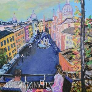 krystyna mosciszko obraz rzym na plotnie, obrazy recznie malowane, krajobrazy