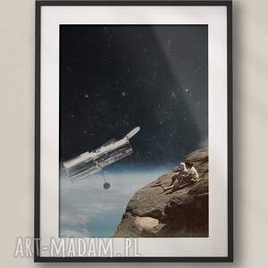 plakat space taxi - kolaż fine art a3