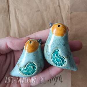 seledynowe, ceramika, ptaszki