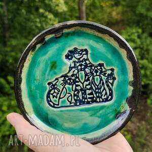 ręczne wykonanie ceramika ceramiczny talerzyk koty, (c520)