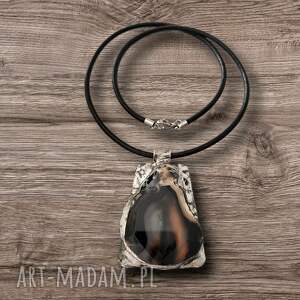 naszyjnik z witrażowym wisiorem etna agat, wisior agatem, metoda