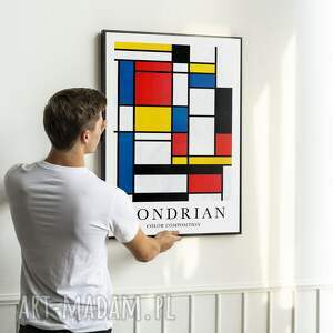 plakat mondrian geometria - format 40x50 cm, sztuka