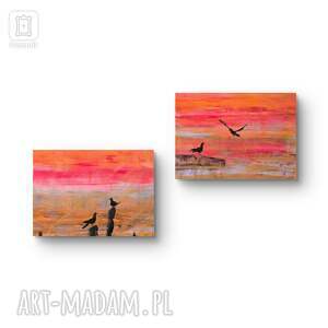 ewamosciszko kompozycja prac na płótnie pt nasze randez vous, obraz krajobraz