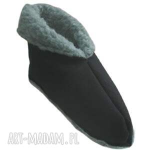 buty bambosze męskie za kostkę, ciepłe kapcie, wełna merynos roz 44/45 28 cm