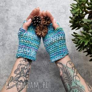handmade rękawiczki wełniane mitenki rękawiczki kolorowe