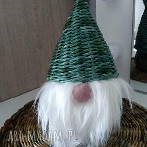 krasnal otwierany wiklina papierowa święta, wystrój wnętrz, skrzat pojemnik