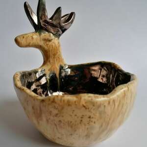 miseczka - renifer z zaczarowanego lasu roland, ceramika rękodzieło, prezent