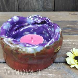 Świecznik ceramiczny c849) ceramika na prezent, kamionka