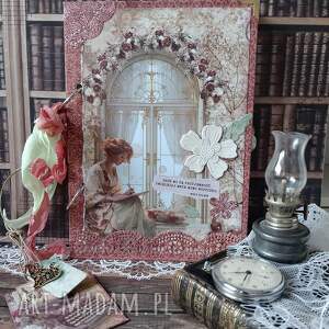 romantyczny pamiętnik/ sekretnik 🌹 w stylu vintage, kwiaty maszyna do pisania