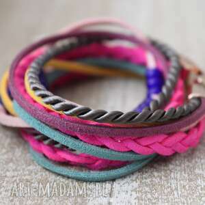 handmade kolorowa zwijana bransoleta w stylu boho