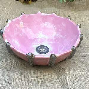 Ceramiczna Jeżowiec w różu, umywalka nablatowa