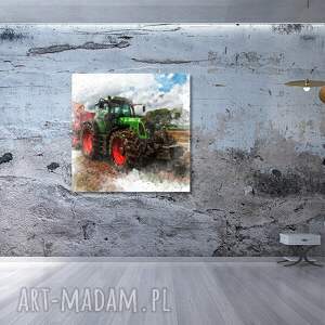 obraz traktor 4-40x40cm na płótnie ciągnik rolnika rolniczy