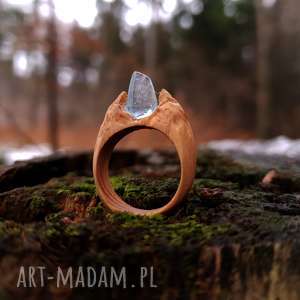 drewniany pierścień lączony z żywicą druids ring, folk, organiczny