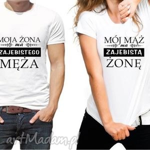 bluzki koszulki dla par mój mąż ma zajebistą żonę, ślub prezent, para, chłopak