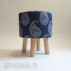 handmade pufa niebieskie paisley