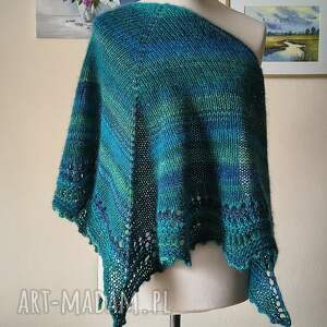 Prezent RĘCZNIE NA DRUTACH - Szmaragdowe turkusy - miła, stylowa