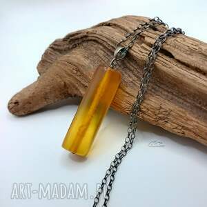 Bursztynowy sopel - bursztyn, biżuteria z srebrny wisior