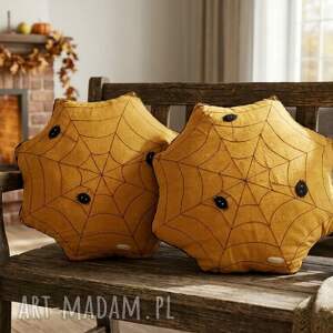 Miodowy komplet poduszek pajęczyna na Halloween - 2 sztuki