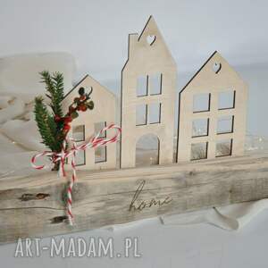 drewniane domki, dekoracje świąteczne sklejka