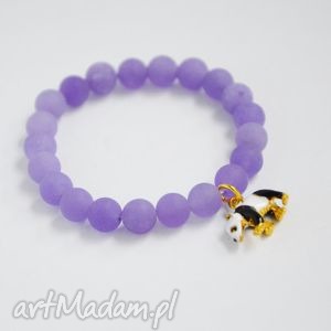 handmade bracelet by sis: panda w fioletowym jadeicie