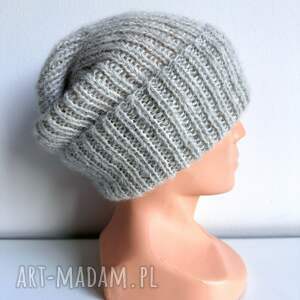 Ręcznie robiona czapka damska MORGANA Alpaka z Jedwabiem 9020/35