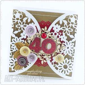 handmade scrapbooking kartki rubinowe gody zam. Pani agata