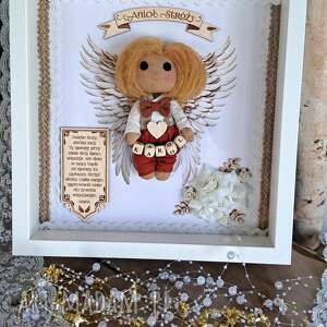 Prezent anioł stróż chłopiec w ramce 3 d