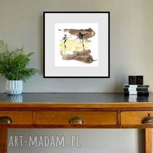 ona i on grafika 21cm x 21cm, para, akwarela tusz, tworzone ręcznie, kwadrat